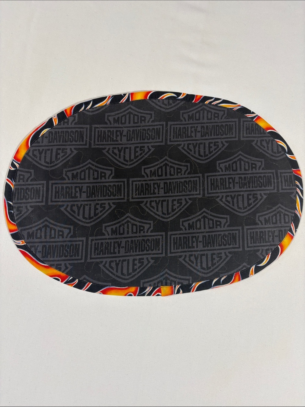 Harley-Davidson Bundle of 2 Black Logo & Checkerboard & Flame Placemats - Picture 2 of 10